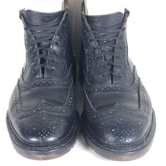 Allen Edmonds Men’s Stirling US8,5D Black Leather Wingtip Brogue Boots Made USA
