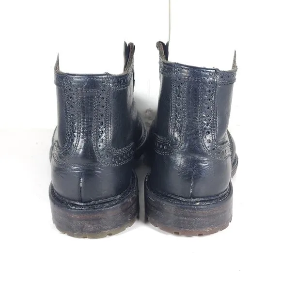 Allen Edmonds Men’s Stirling US8,5D Black Leather Wingtip Brogue Boots Made USA
