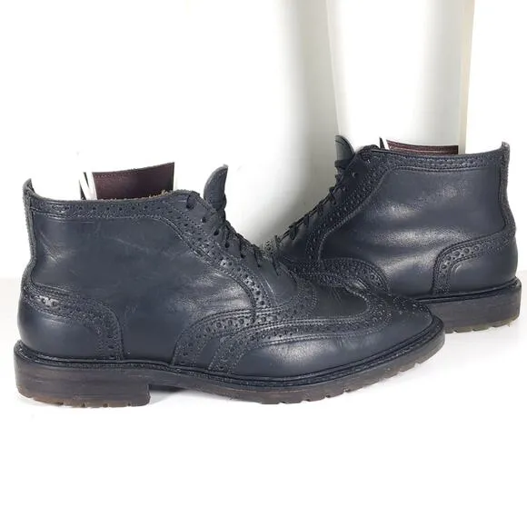 Allen Edmonds Men’s Stirling US8,5D Black Leather Wingtip Brogue Boots Made USA