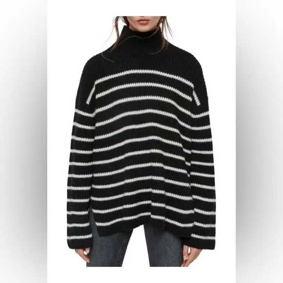 AllSaints Melody Merino Wool Blend Stripe Jumper Sweater