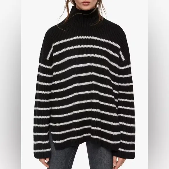 AllSaints Melody Merino Wool Blend Stripe Jumper Sweater