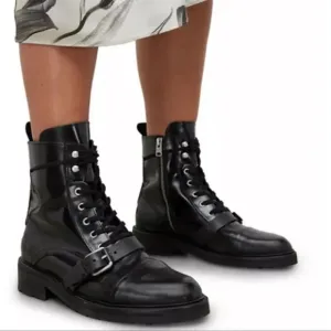 All Saints Women's Leather Donita Lace Up Boots size 36