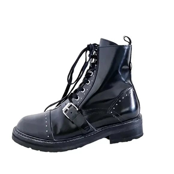 All Saints Women's Leather Donita Lace Up Boots size 36