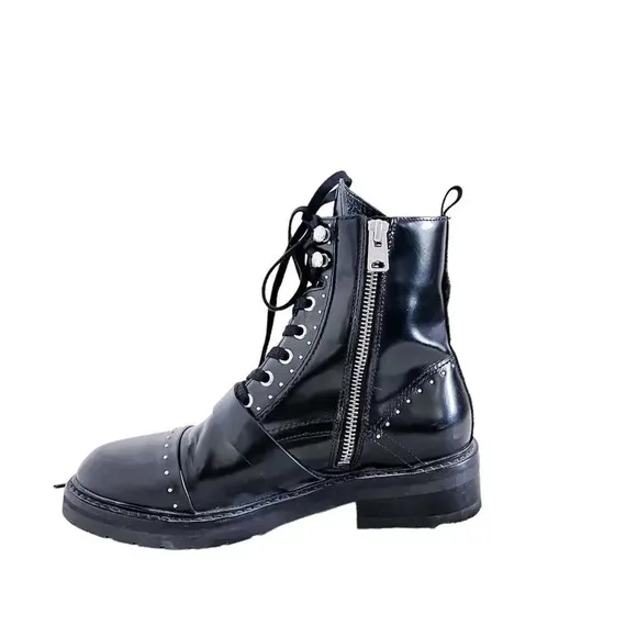All Saints Women's Leather Donita Lace Up Boots size 36