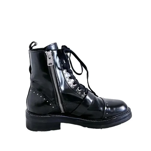 All Saints Women's Leather Donita Lace Up Boots size 36