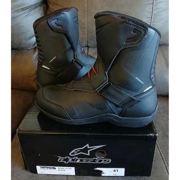 Alpinestars 2441821-10-45 RIDGE V2 WP BK EUR 41 USA 7.5 MOTERCYCLE BOOTS NEW#837