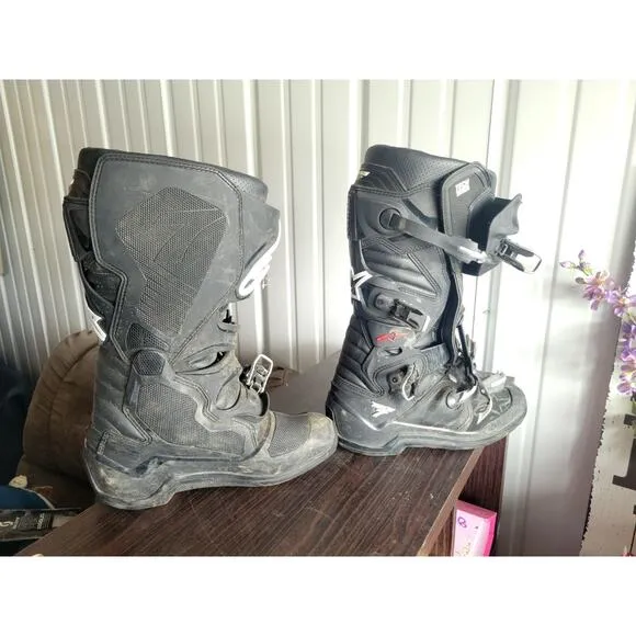 Alpinestars Tech 7 Boots Size 11 Black Motocross Racing NICE 🇮🇹🔥