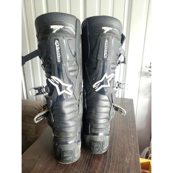 Alpinestars Tech 7 Boots Size 11 Black Motocross Racing NICE 🇮🇹🔥