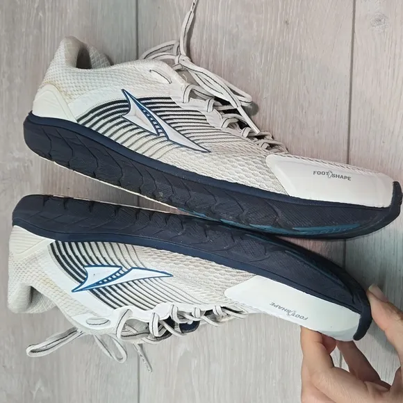 Altra Mens Provision 4.0 White&amp;Blue Running Shoes Sneakers Sz 10.5