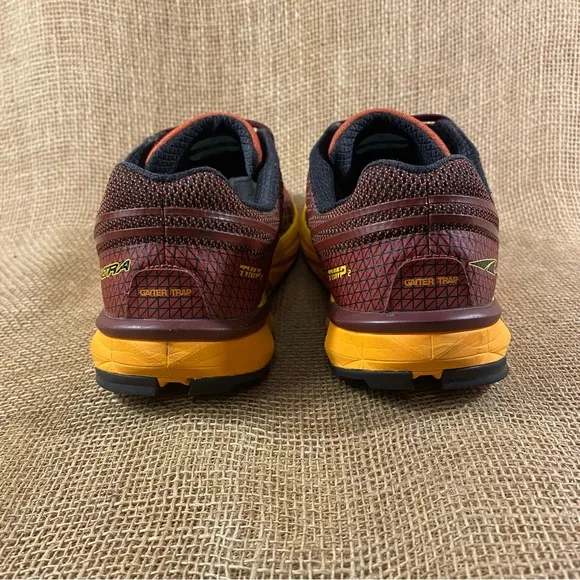 Altra Shoes Running Trail Timo Black Yellow Maroon Orange Hiking  10.5