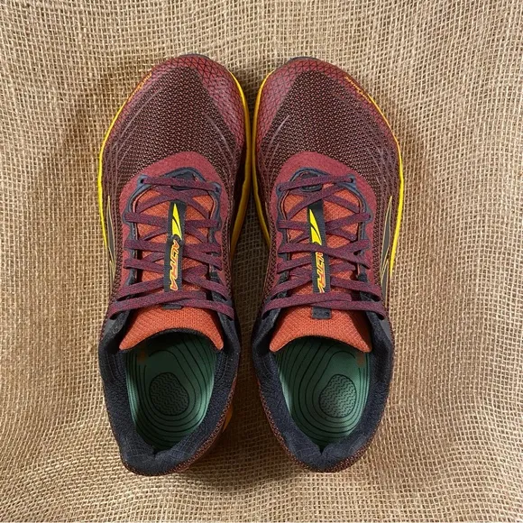 Altra Shoes Running Trail Timo Black Yellow Maroon Orange Hiking  10.5