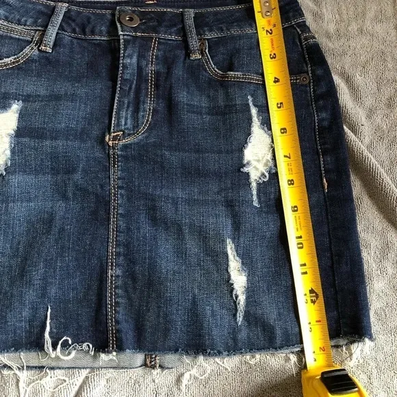 American Rag Distressed Denim Mini Skirt