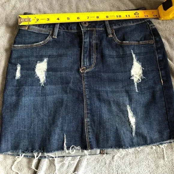 American Rag Distressed Denim Mini Skirt