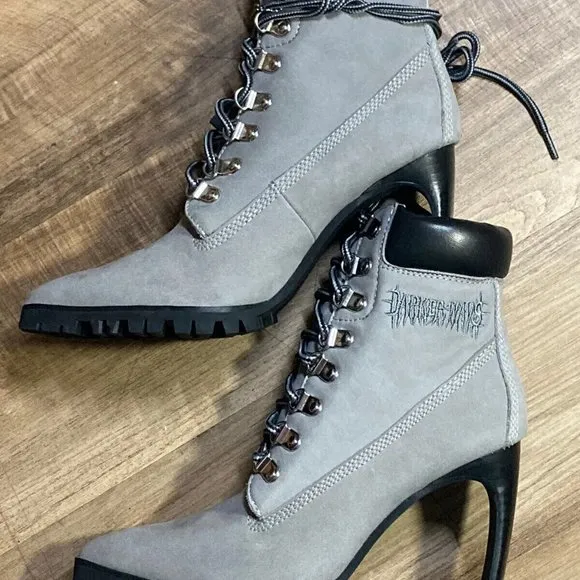 &quot; SINISTER INTENTIONS POINTED SNARE &quot; Heeled Work Boots (New)