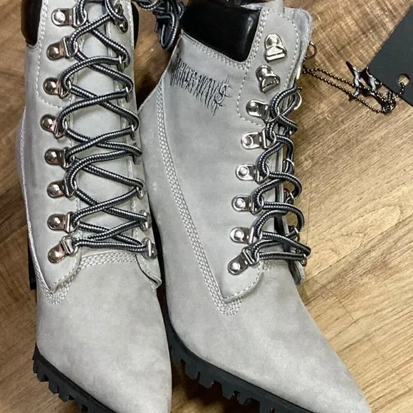 &quot; SINISTER INTENTIONS POINTED SNARE &quot; Heeled Work Boots (New)