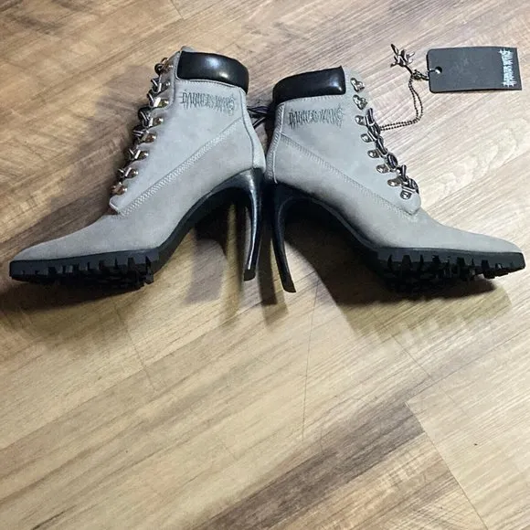 &quot; SINISTER INTENTIONS POINTED SNARE &quot; Heeled Work Boots (New)