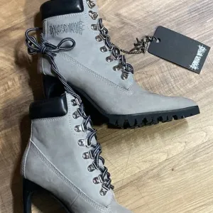 &quot; SINISTER INTENTIONS POINTED SNARE &quot; Heeled Work Boots (New)
