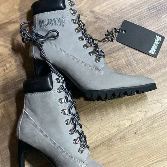 &quot; SINISTER INTENTIONS POINTED SNARE &quot; Heeled Work Boots (New)
