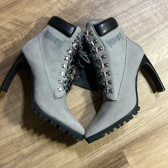 &quot; SINISTER INTENTIONS POINTED SNARE &quot; Heeled Work Boots (New)