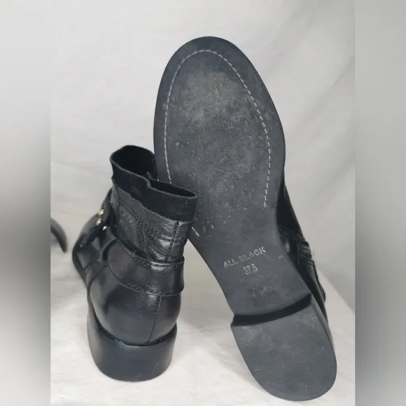 Anthropologie | ALL BLACK Italia footwear ankle moto boots