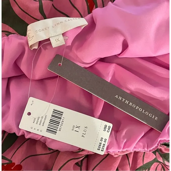 Anthropologie Corey Lynn Calter Tie-Shoulder Tiered Midi Dress NWT SZ S and 1X