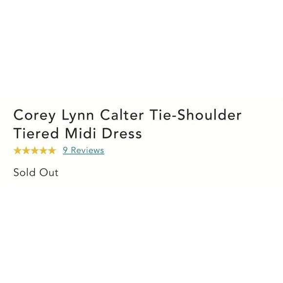 Anthropologie Corey Lynn Calter Tie-Shoulder Tiered Midi Dress NWT SZ S and 1X