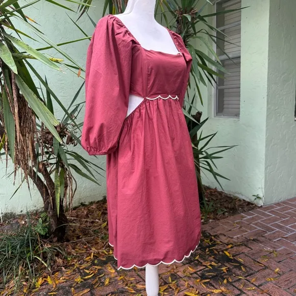 Anthropologie Cut Out Tie Back Dress