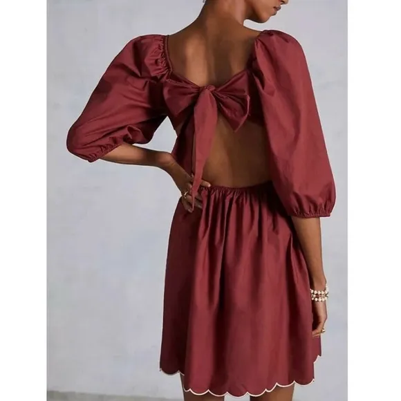 Anthropologie Cut Out Tie Back Dress