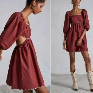 Anthropologie Cut Out Tie Back Dress