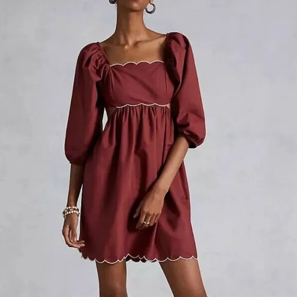 Anthropologie Cut Out Tie Back Dress