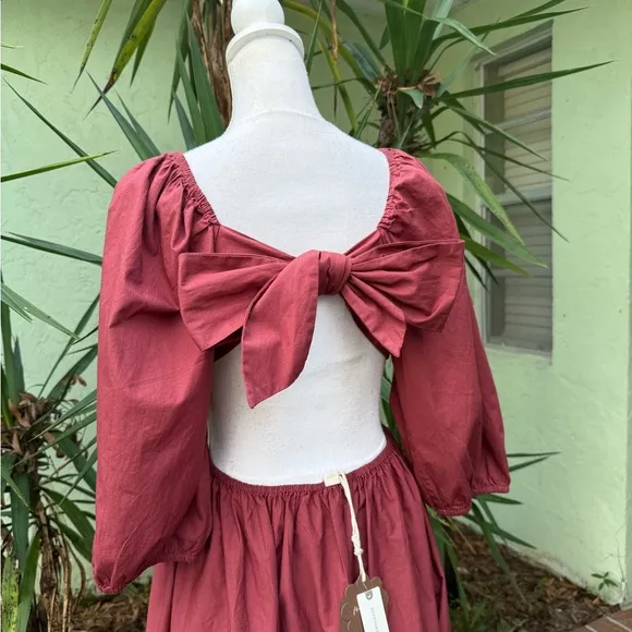 Anthropologie Cut Out Tie Back Dress