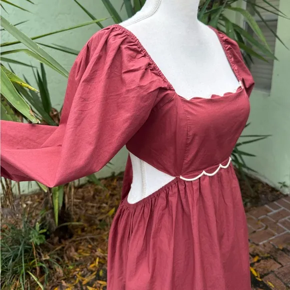 Anthropologie Cut Out Tie Back Dress
