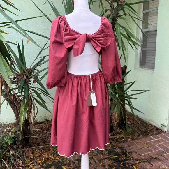 Anthropologie Cut Out Tie Back Dress