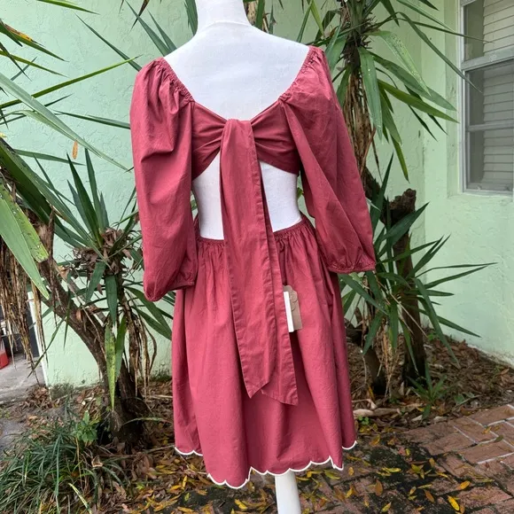 Anthropologie Cut Out Tie Back Dress