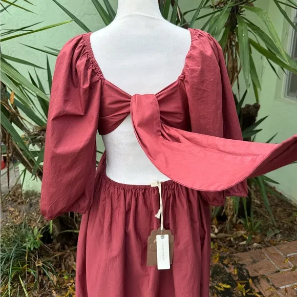 Anthropologie Cut Out Tie Back Dress
