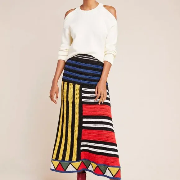 Anthropologie Farm Rio Miro Sweater Midi Skirt, L