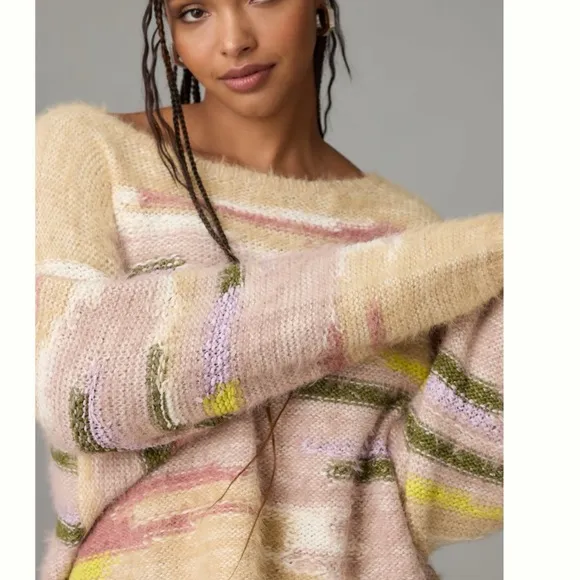 Anthropologie Pilcro Boat-Neck Cropped Sweater L