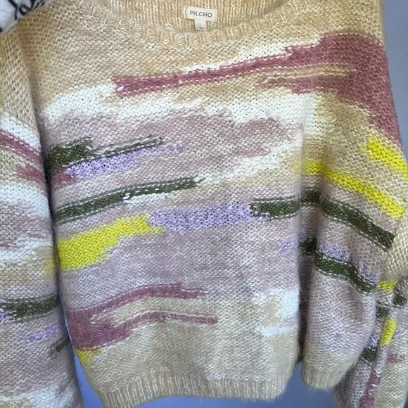 Anthropologie Pilcro Boat-Neck Cropped Sweater L