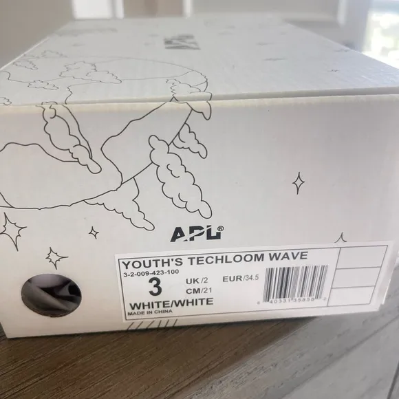 APL TECHLOOM Wave Youth Running Shoes Size 3 white/white