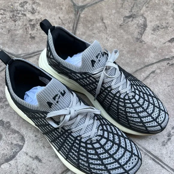 APL TechLoom Zipline Sneaker Size 10W/8.5M Grey/Cement/Black/White