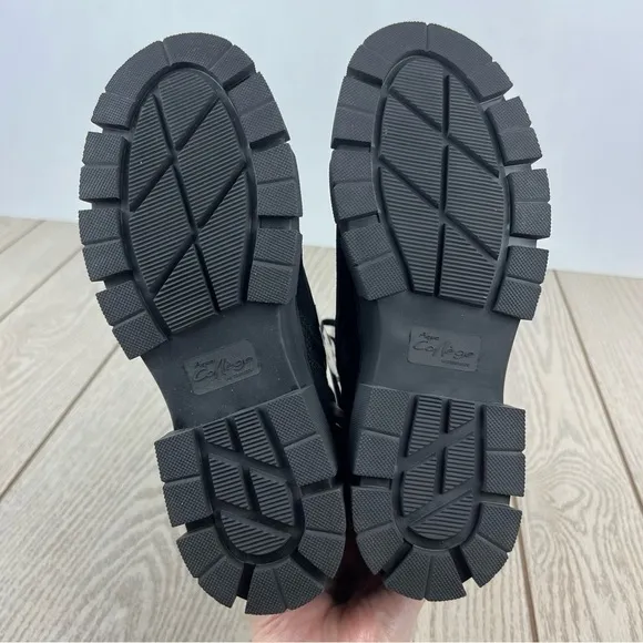 Aqua College Palmer Lace-up Zipper Waterproof Boots 7M Black Suede $140