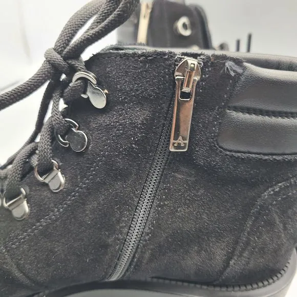 AQUATALIA Ankle Boots LIVIANA Black Lace Up Combat Size 9 New with Defect