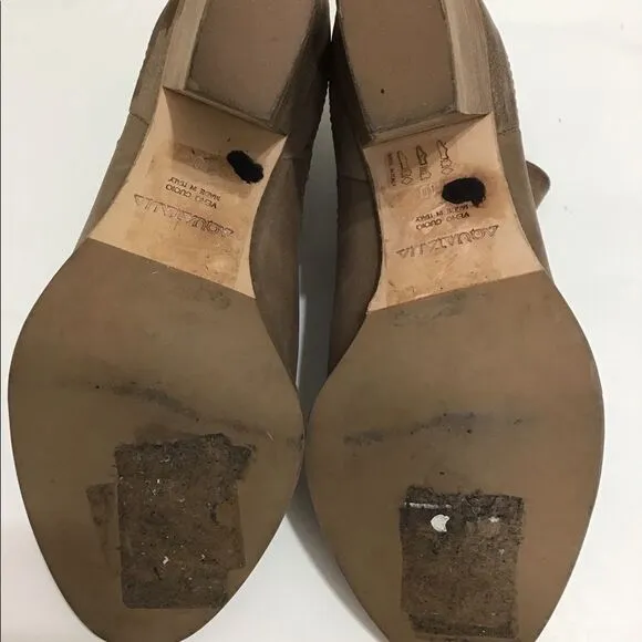 Aquatalia Brown Frannie Western Style Stacked Heel Ankle Boots Sz 10
