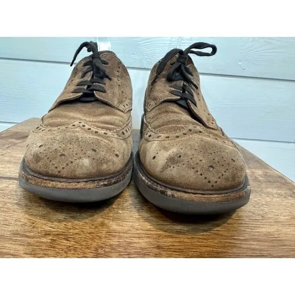 Aquatalia Carson Brown Suede Waterproof Lace Oxford Shoes Size 8