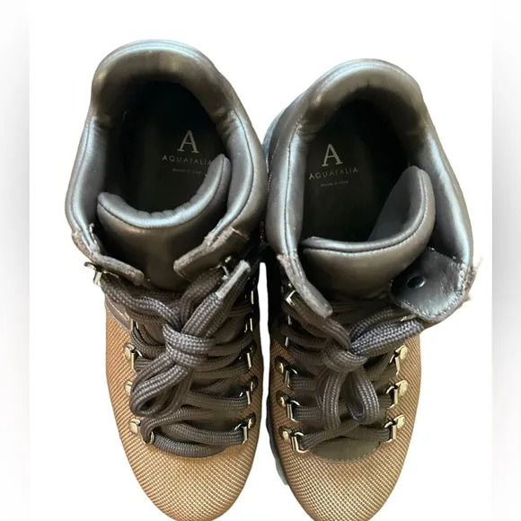 Aquatalia Darya Women Weatherproof Leather &amp; Fabric Hiking Boot Size 6