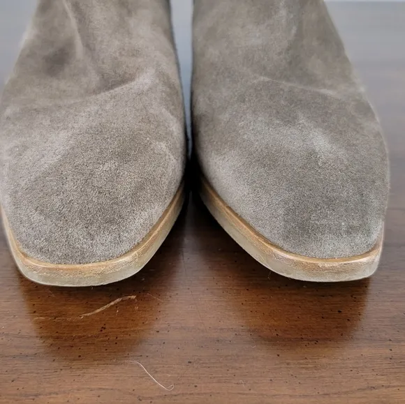 Aquatalia Faria Weatherproof Suede Leather Square Toe Booties 7.5