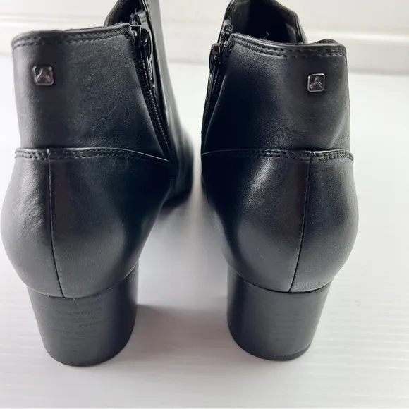 Aravon Booties womens 9.5 Black Leather Career Dress Women's Chelsea Boot