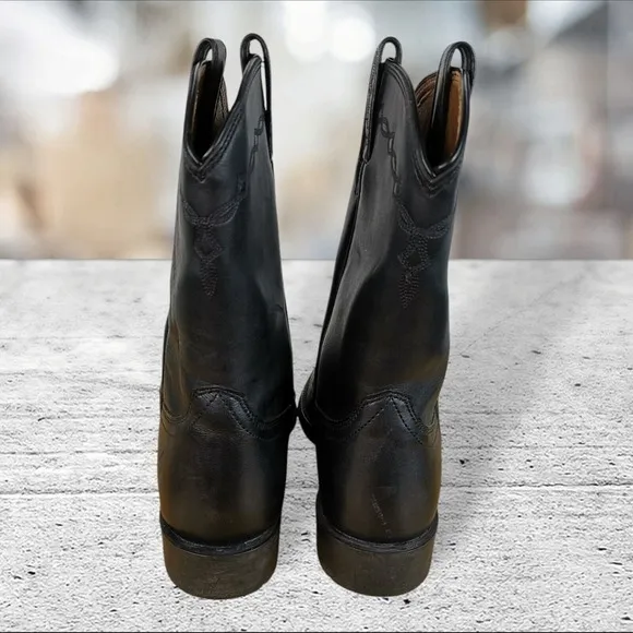 Ariat  35501 Black Heritage Roper Western Leather Black Boots Men's Size 10 D‎
