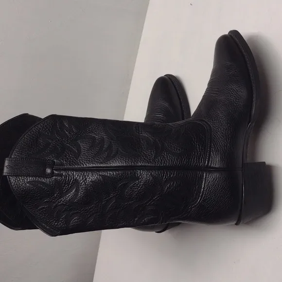 Ariat Black Western Cowboy Boots with Decorative Stitching Size 10 1/2 EE