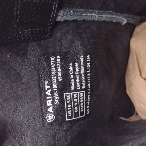 Ariat Black Western Cowboy Boots with Decorative Stitching Size 10 1/2 EE